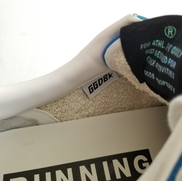 Golden Goose Running Blue Azure Lace Up Leather Sneakers Size 39 - Picture 10 of 13